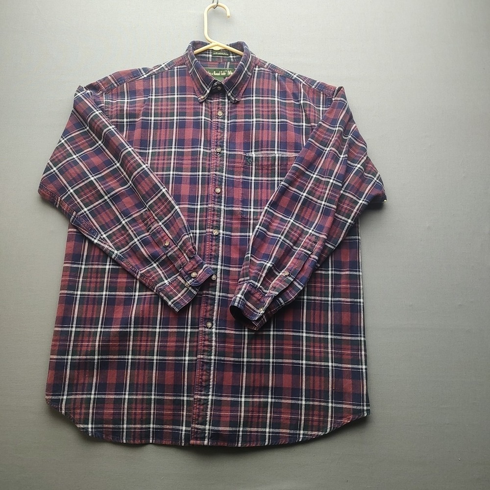 Knights Of Round Table Men's Multicolor Flannel Button Up Shirt L Long Sleeve